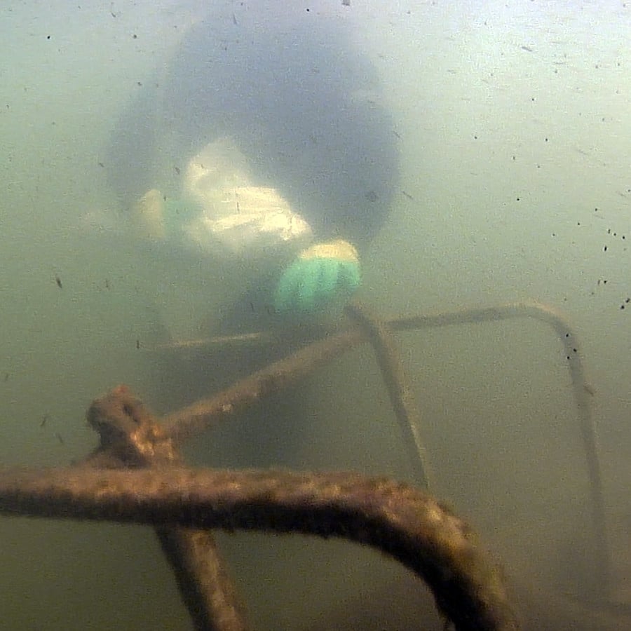 Underwater cleanup of Noosa RIver